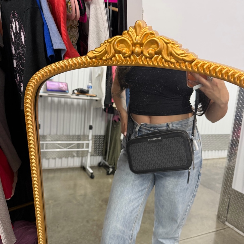 Michael Kors Cooper Signature Logo Double Zip Crossbody Bag Black NWT